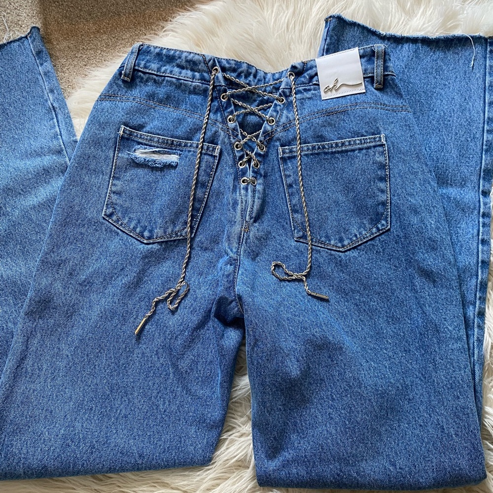 OhPolly TALL Lace Up Jeans